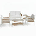 Outdoor Rattan Conversation Set Five Piece Patio Furniture
