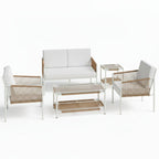 Outdoor Rattan Conversation Set Five Piece Patio Furniture