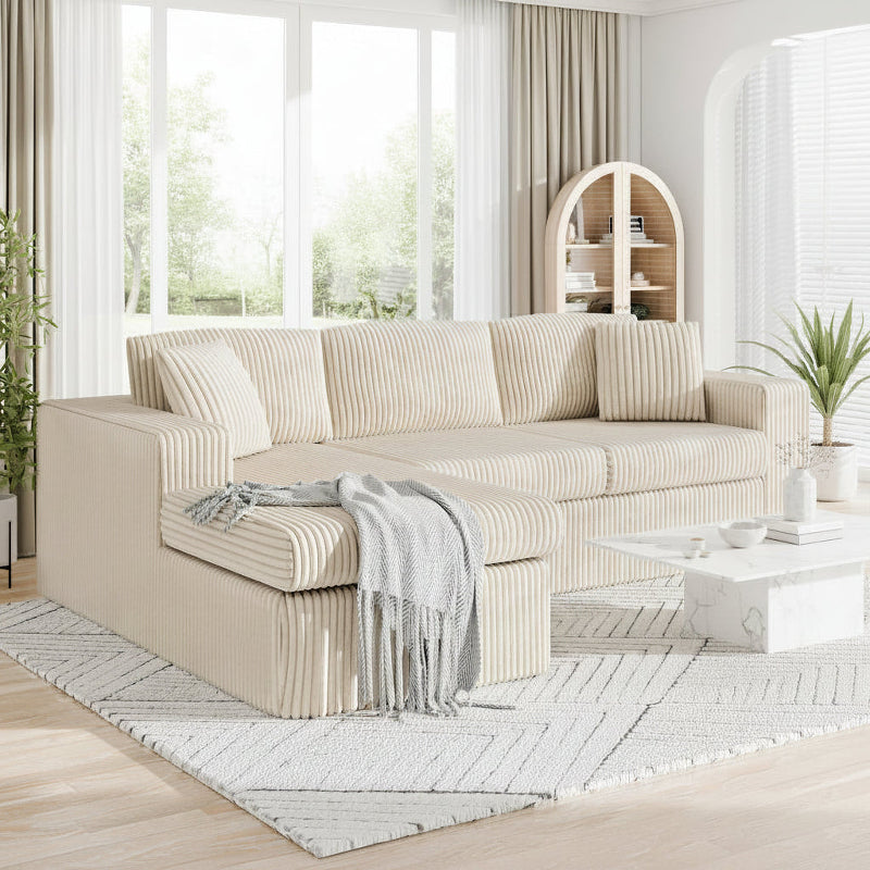Cloud Modular Sectional Sofa L Shaped Corduroy Deep Seat