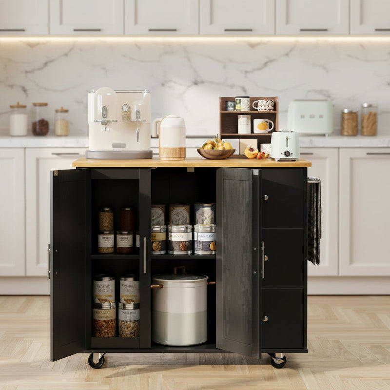Rolling Kitchen Island Table Storage Mobile Kitchen Cabinet