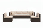 Outdoor PE Wicker Sectional Sofa Set Seven Piece Patio