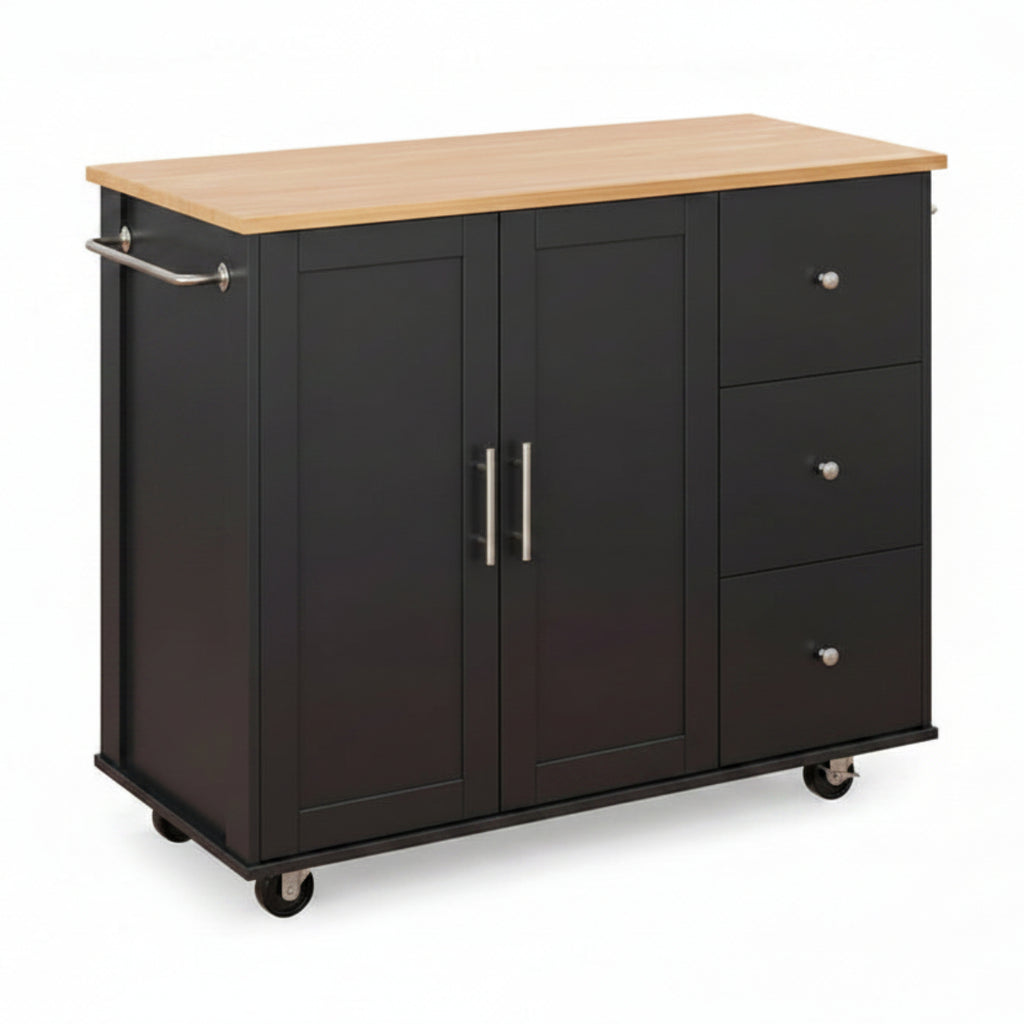 Rolling Kitchen Island Table Storage Mobile Kitchen Cabinet