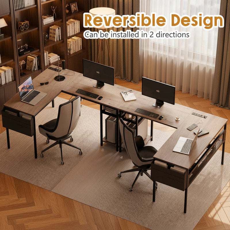 L Shaped Gaming Desk Home Office Fifty Inch Computer Table