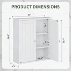 Bathroom Wall Mounted Cabinet Two Door Storage Organizer
