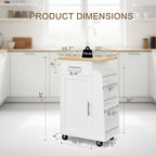 Rolling Kitchen Island Cart Storage Cabinet Mobile Kitchen