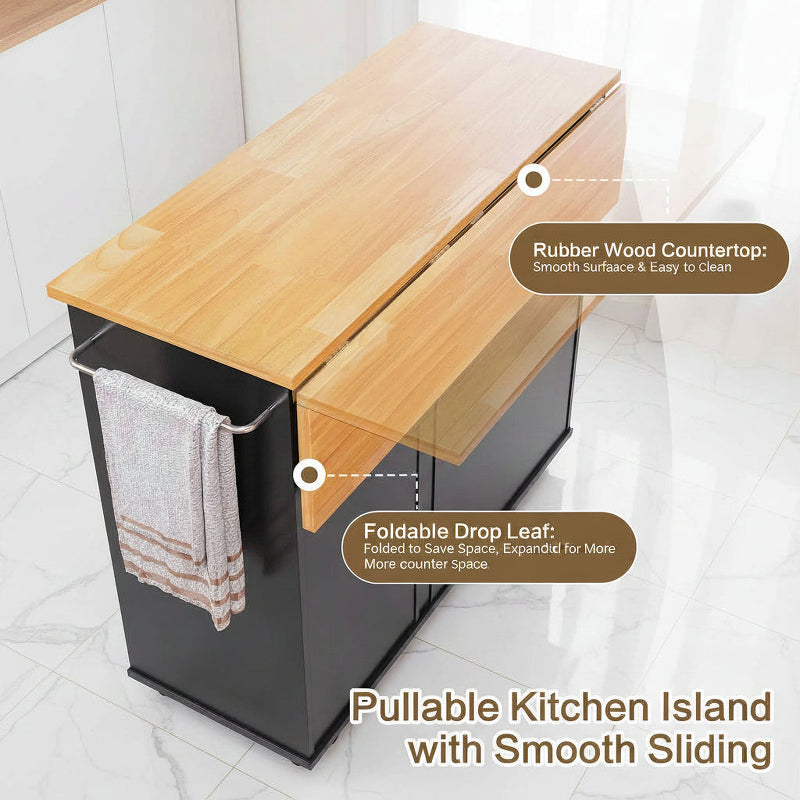 Rolling Kitchen Island Table Storage Mobile Kitchen Cabinet