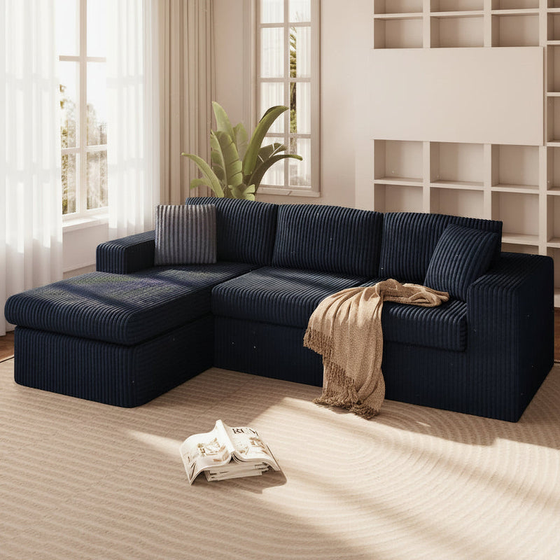Cloud Modular Sectional Sofa L Shaped Corduroy Deep Seat