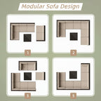 Outdoor PE Wicker Sectional Sofa Set Seven Piece Patio
