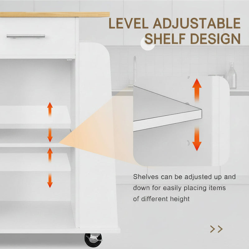 Rolling Kitchen Island Cart Storage Cabinet Mobile Kitchen