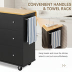 Rolling Kitchen Island Table Storage Mobile Kitchen Cabinet