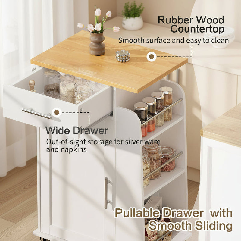 Rolling Kitchen Island Cart Storage Cabinet Mobile Kitchen