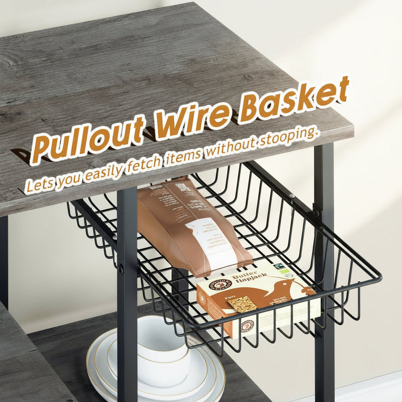 Kitchen Bakers Rack Coffee Bar Microwave Stand Storage Rack