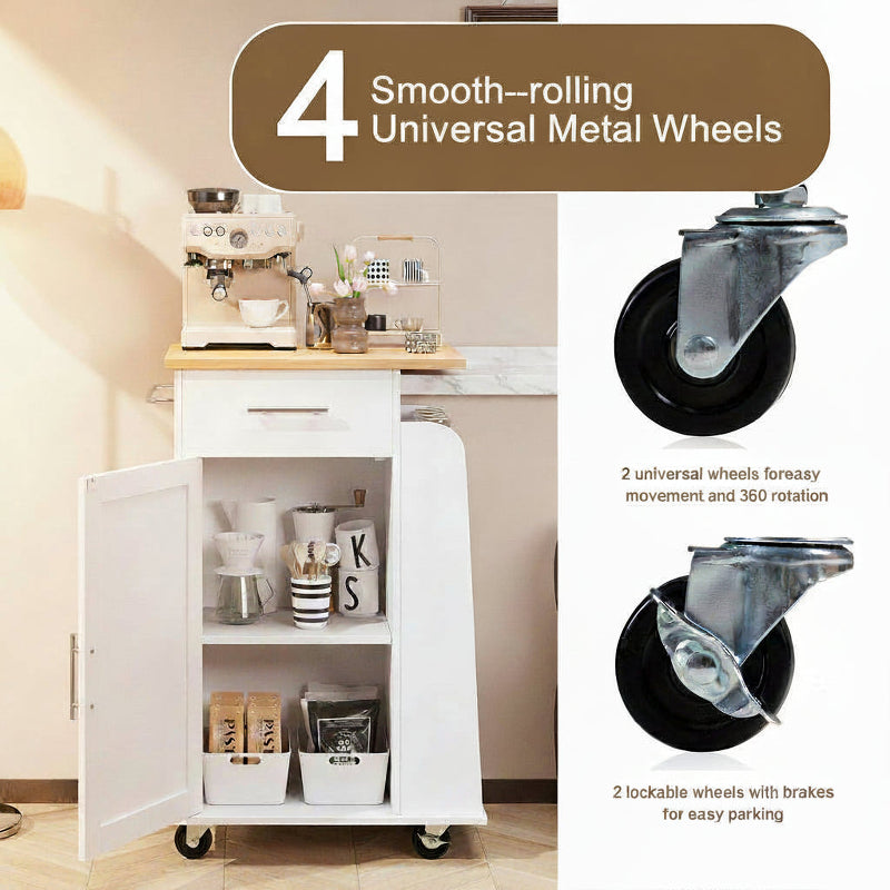 Rolling Kitchen Island Cart Storage Cabinet Mobile Kitchen