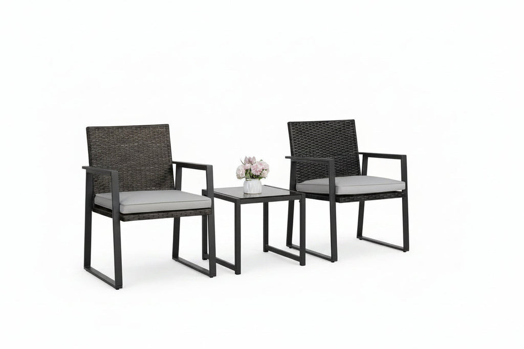 Outdoor Wicker Bistro Set Two Chairs Outdoor Patio Table