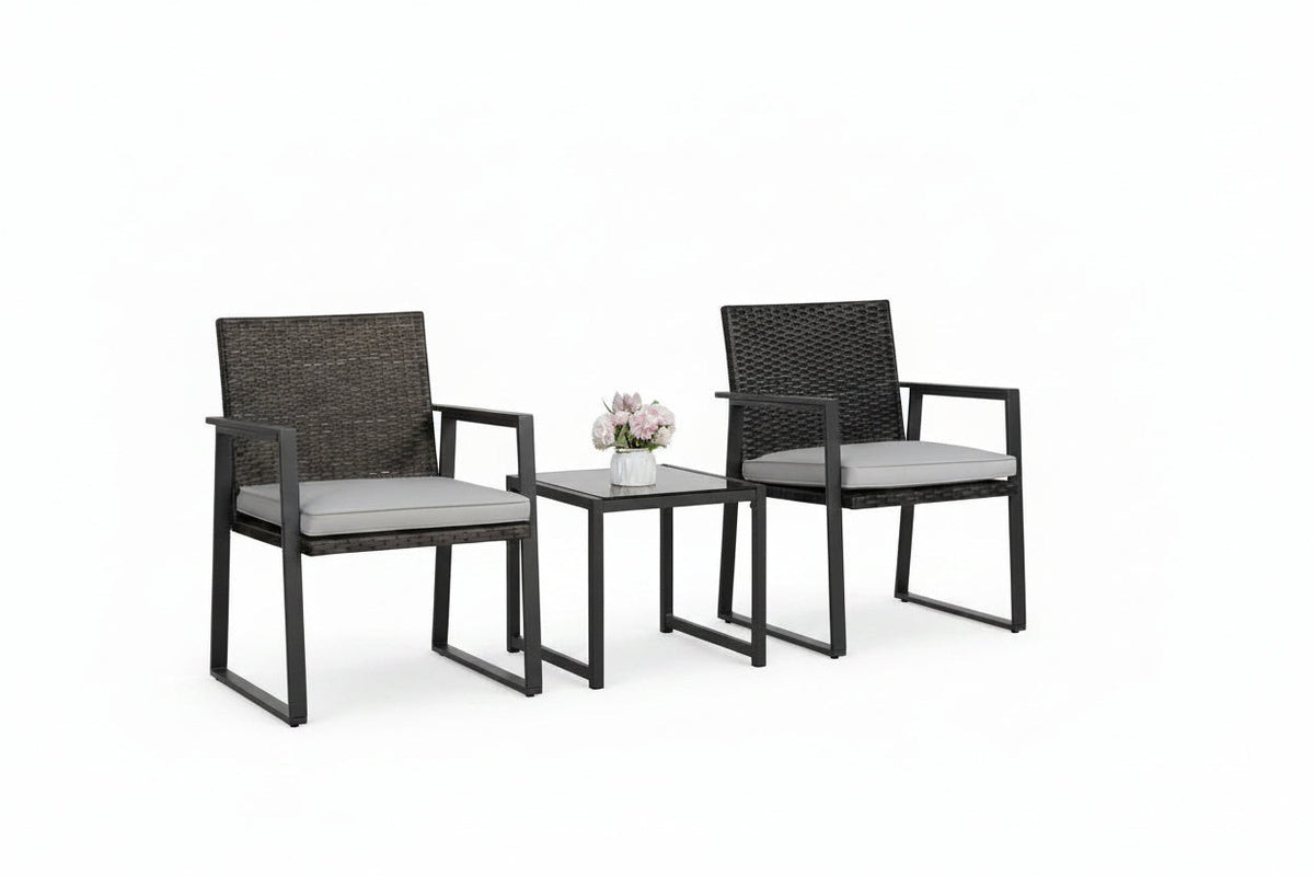 Outdoor Wicker Bistro Set Two Chairs Outdoor Patio Table