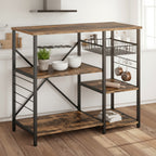 Kitchen Bakers Rack Coffee Bar Microwave Stand Storage Rack