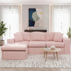 Cloud Modular Sectional Sofa L Shaped Corduroy Deep Seat
