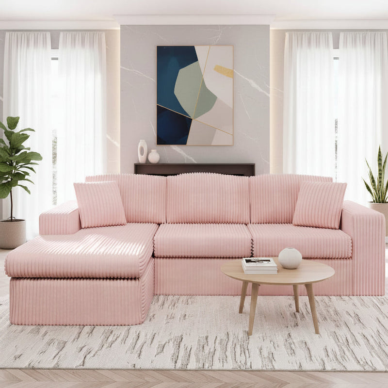 Cloud Modular Sectional Sofa L Shaped Corduroy Deep Seat