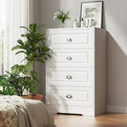 Tall Five Drawer Vertical Dresser Bedroom Storage Cabinet