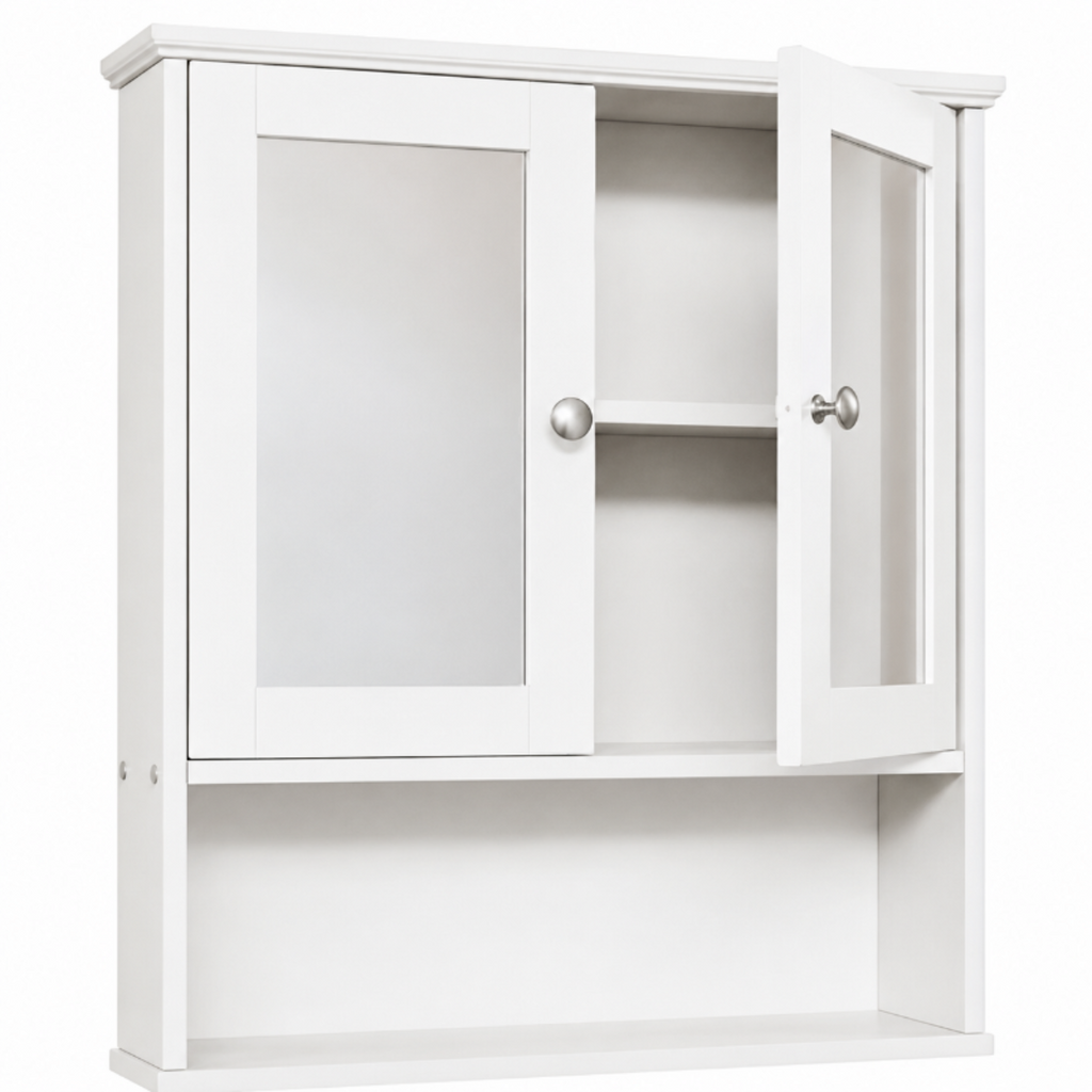 Bathroom Medicine Cabinet Mirror Two Door Storage Cabinet