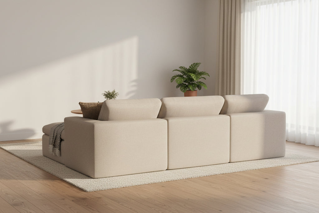 Outdoor 4 Piece Modular Sectional Sofa in Desert
