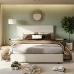 Bed Frame with 4 Storage Drawers Modern Platform Bed Set