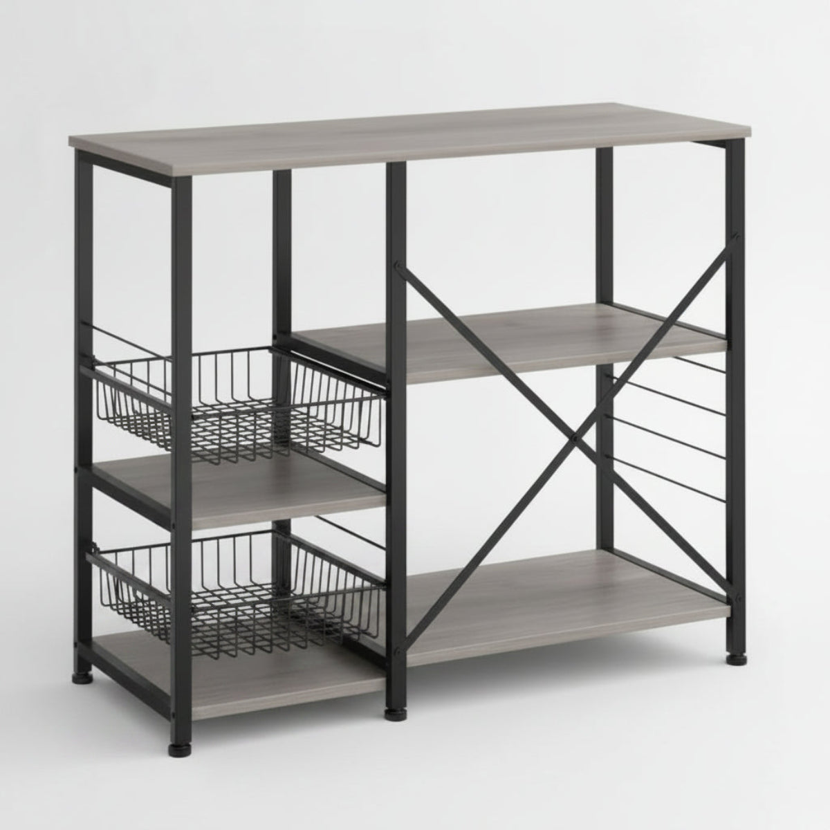Kitchen Bakers Rack Coffee Bar Microwave Stand Storage Rack