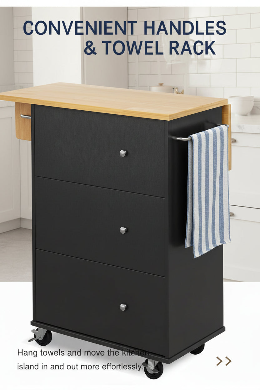 Rolling Kitchen Island Table Storage Mobile Kitchen Cabinet