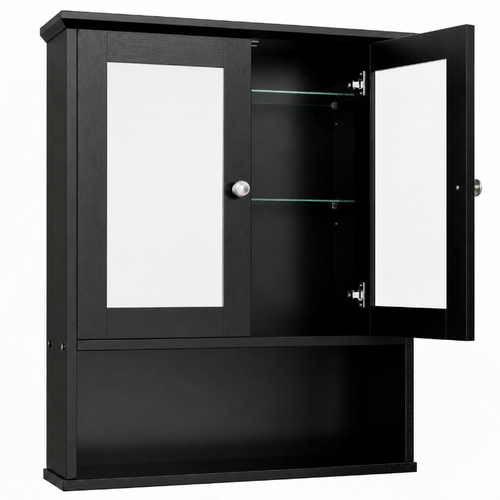 Bathroom Medicine Cabinet Mirror Two Door Storage Cabinet