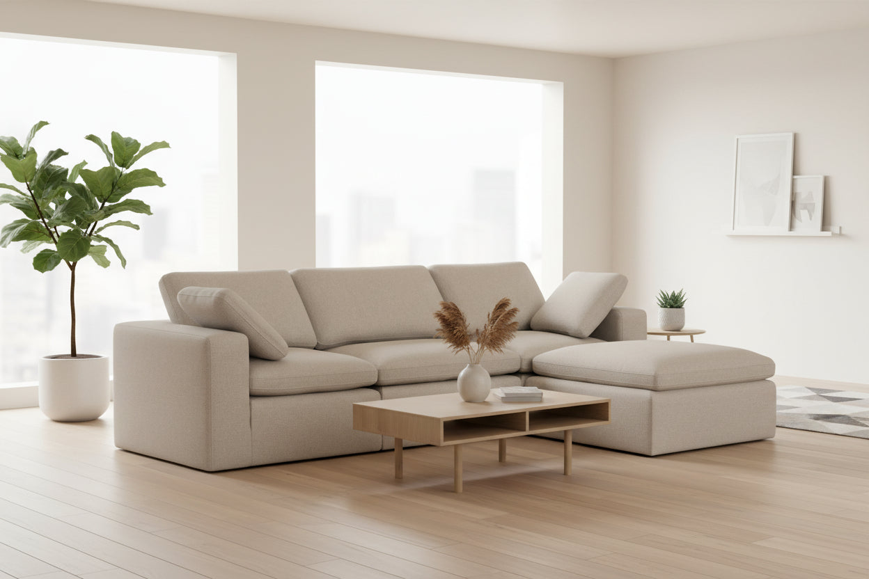 Outdoor 4 Piece Modular Sectional Sofa in Desert