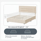 Bed Frame with 4 Storage Drawers Modern Platform Bed Set