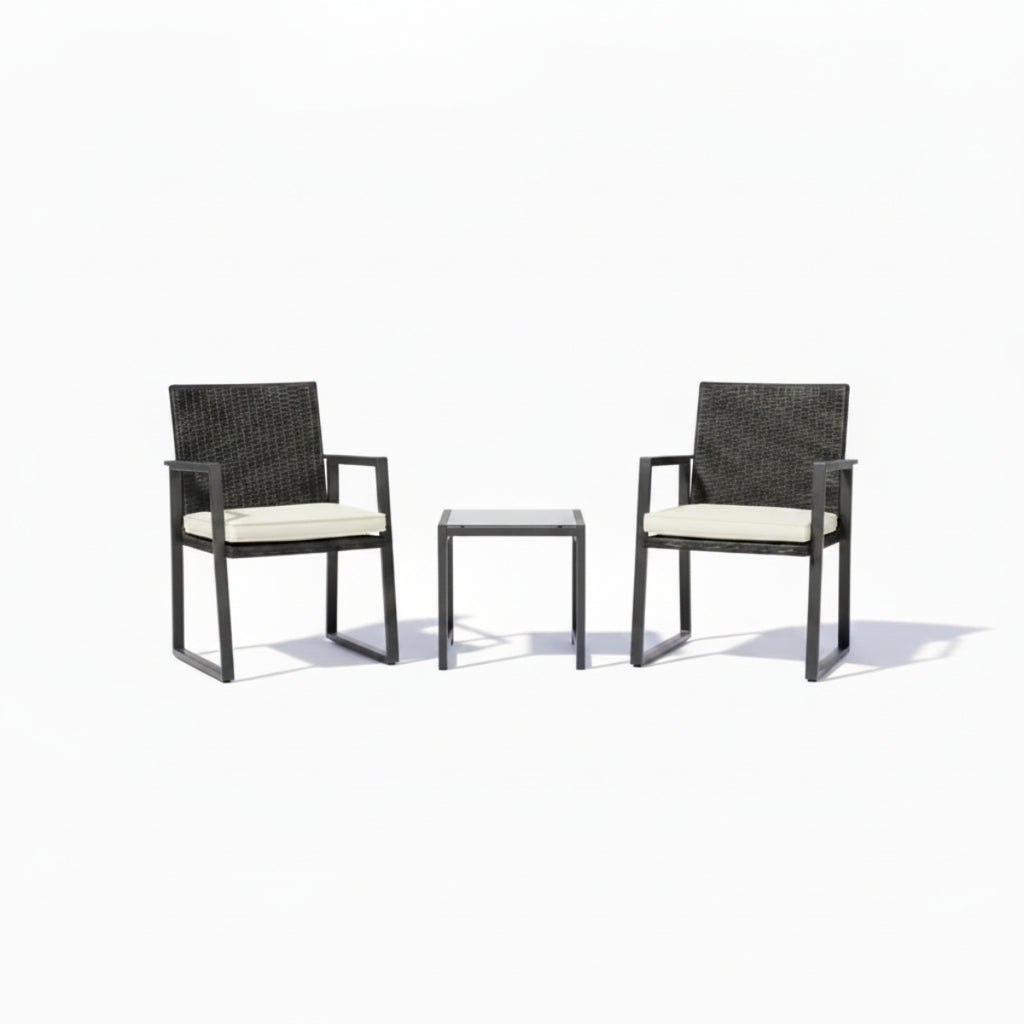 Outdoor Wicker Bistro Set Two Chairs Outdoor Patio Table