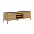 White Oak Media Unit with Modern Storage Design
