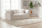 Large 2 Piece Modular Sofa Set in Nomad Snow