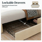 Bed Frame with 4 Storage Drawers Modern Platform Bed Set
